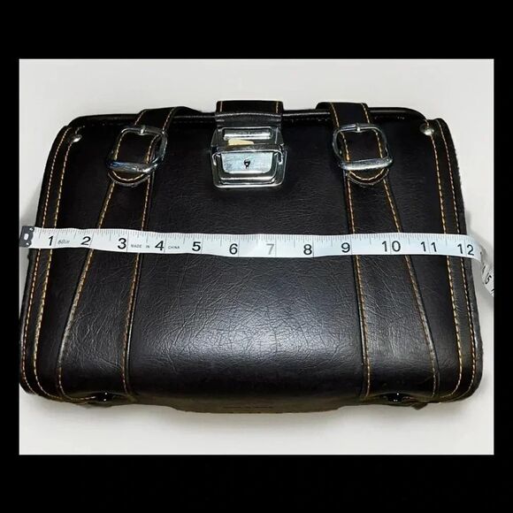 Vintage Hinomoto Brown No. 48 Japan Shoulder Strap No Key Camera Bag - Picture 8 of 11